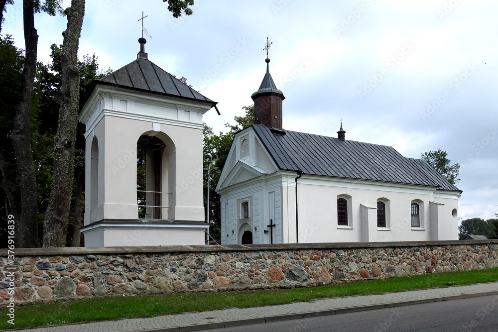 built at the beginning of the 17th century, the Catholic Church of the Assumption in the town of Strabla in Podlasie, Poland