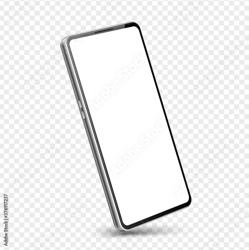 Vector realistic frameless smartphone mock up 3d