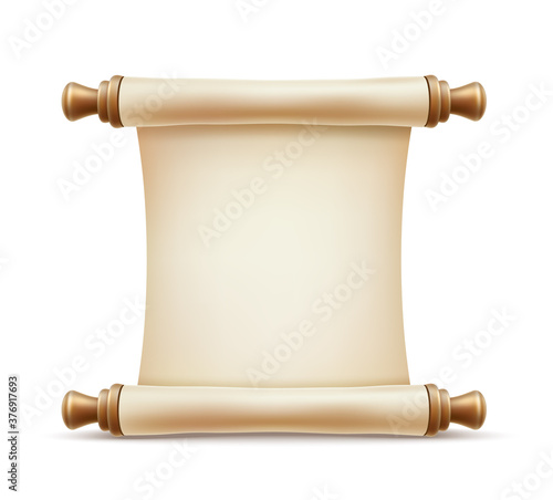 Vector realistic paper scroll 3d vintage document