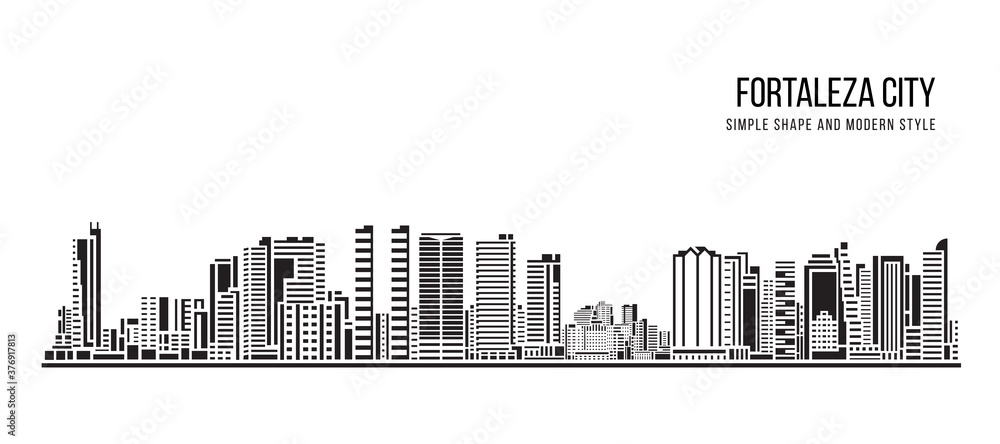 Cityscape Building Abstract shape and modern style art Vector design -  Fortaleza city (brazil)
