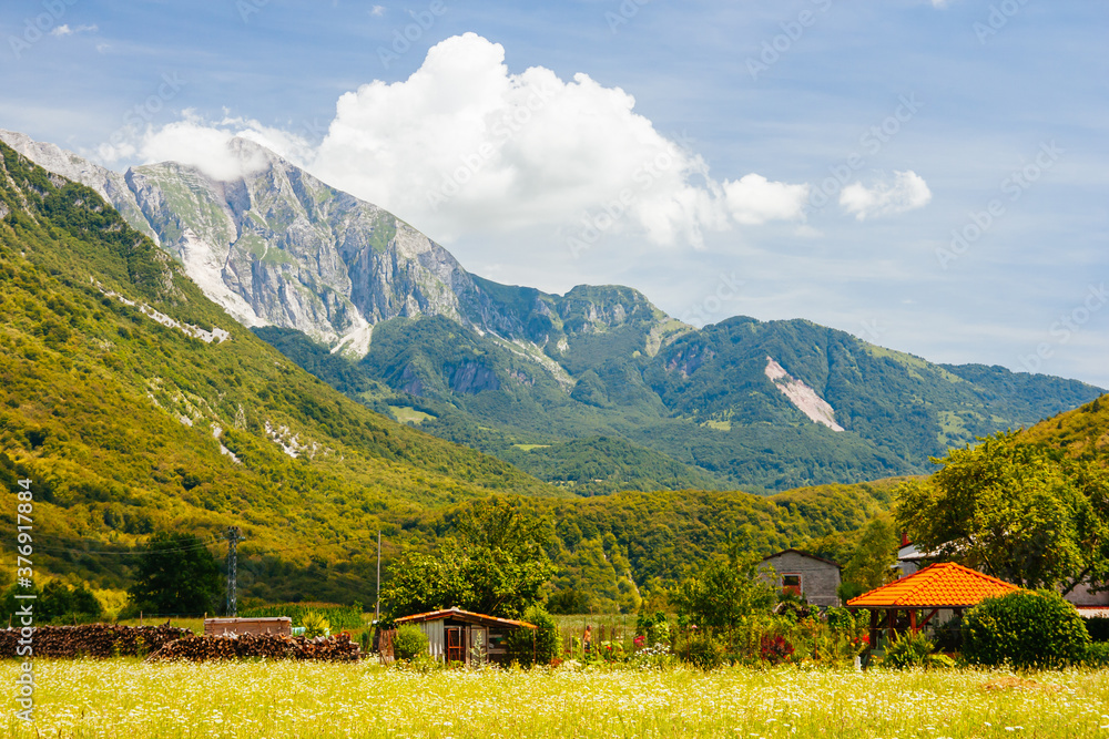 Fototapeta premium Scenic Landscape near the Vrsic Pass in Slovenia