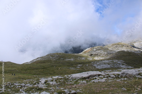 The Picos de Europa ("Peaks of Europe", also the Picos) are a mountain range extending for about 20 km (12 mi), forming part of the Cantabrian Mountains in northern Spain. 