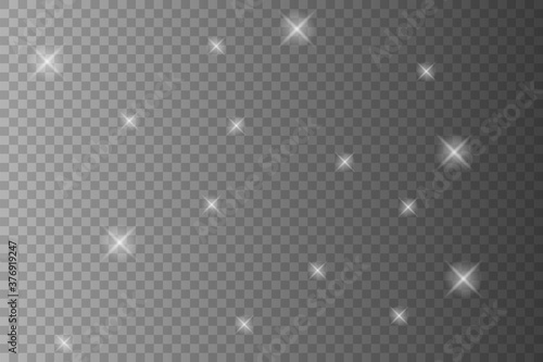 Shine light effect, png bright sparkle dust. Vector isolate