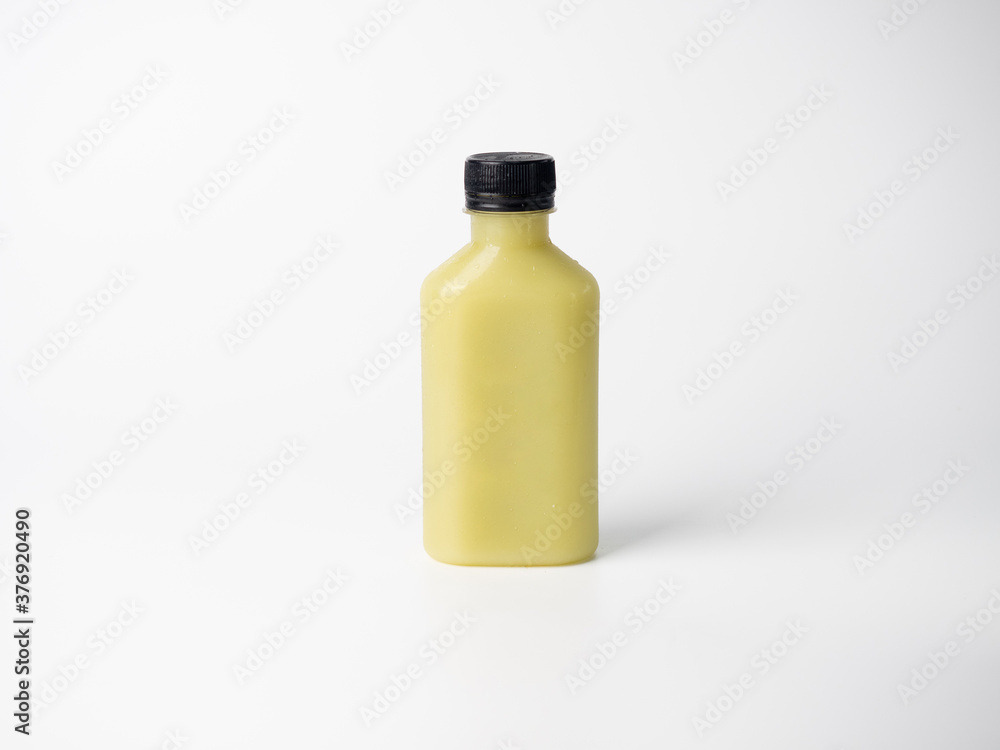 yellow pastel color drink in plastic bottle container with empty logo label. mixed many vegetables and fruits smoothie juice on studio background.
yellow pastel color drink in plastic bottle container with empty logo label. mixed many vegetables and fruits smoothie juice on studio background.