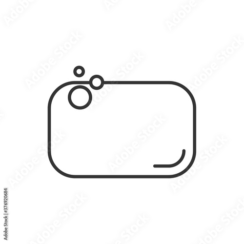 Soap line icon. Bar of soap with foam vector illustration isolated on white
