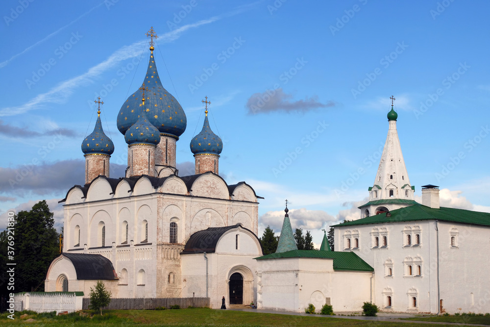 Nativity (Rozhdestvensky) cathedral (early XIII century). Suzdal town, Vladimir Oblast, Russia.