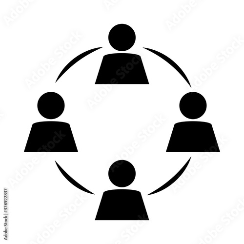 together, workgroup society pictogram, silhouette style