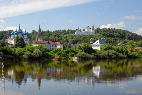 Panorama of Gorokhovets town and view of Klyazma River. Vladimir Oblast, Russia. photo
