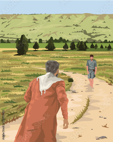 The Prodigal Son Returns To His Father.  His Father Runs To Greet Him. (Luke 15).