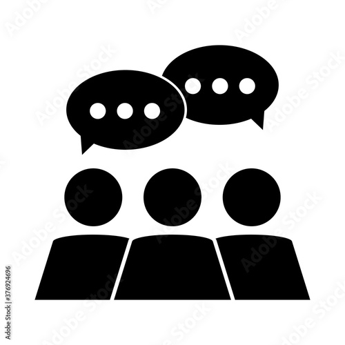 together, society talking people social pictogram, silhouette style