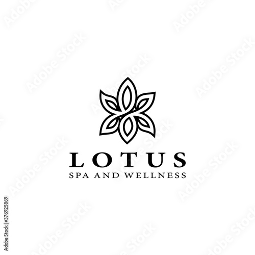 Creative simple Artistic Lotus Flower logo design illustration