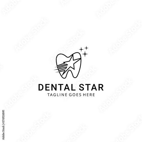 Illustration Health Logo design vector template Dental clinic Logotype with star sign