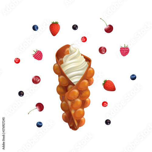 Realistic 3d Detailed Hong Kong Wafer. Vector
