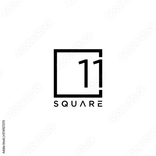 Creative Illustration modern number 11 ( eleven ) on box logo design template photo