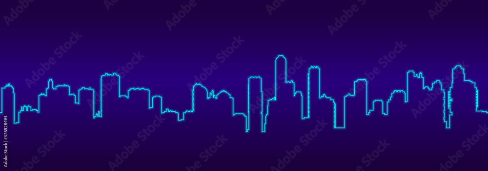 One line cityscape silhouette