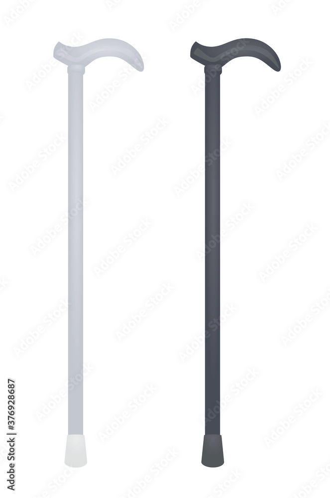 Silver walking sticks. vector illustration Silver walking sticks. vector illustration