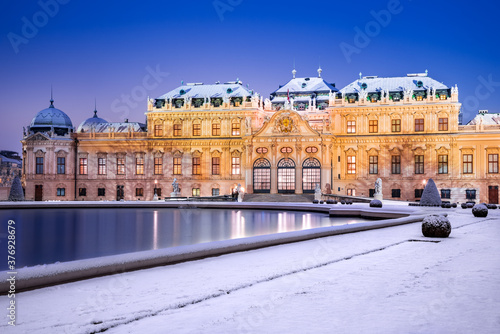 Vienna, Austria - Belvedere winter night photo