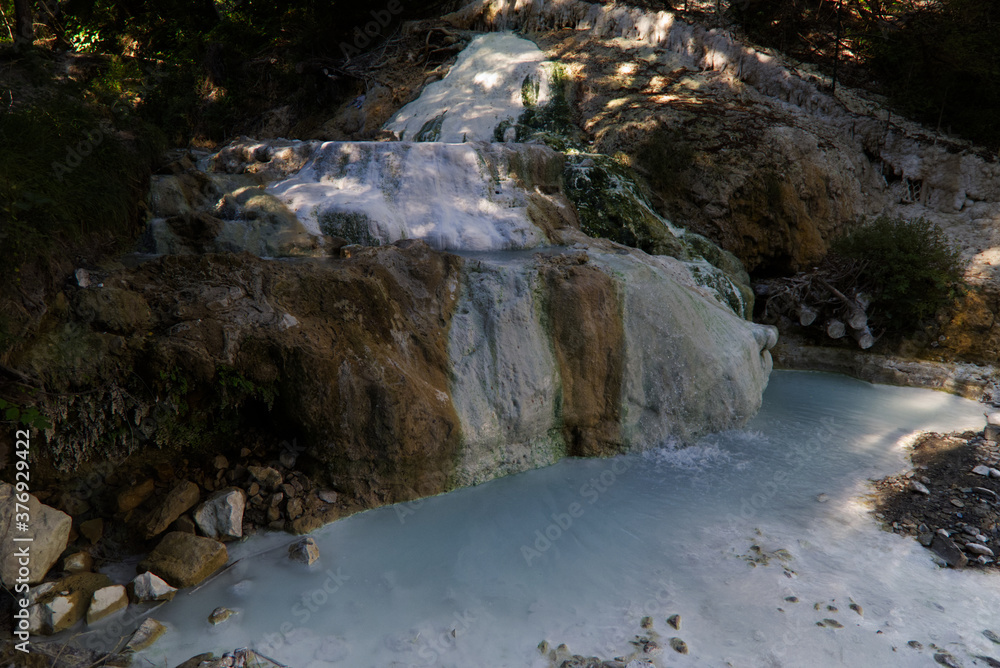 The thermal waters of Bagni San Filippo in Tuscany, Italy The thermal waters of Bagni San Filippo in Tuscany, Italy