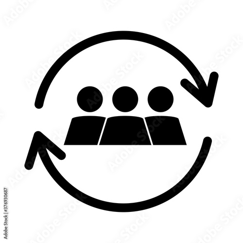 together, people teamwork cooperation pictogram, silhouette style