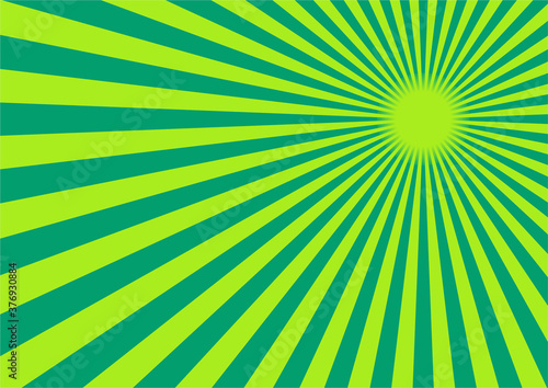 背景素材 集中線 放射線（緑） B02