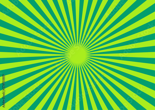 背景素材 集中線 放射線（緑） B03