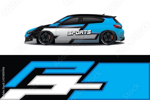 Sports car wrapping decal design 