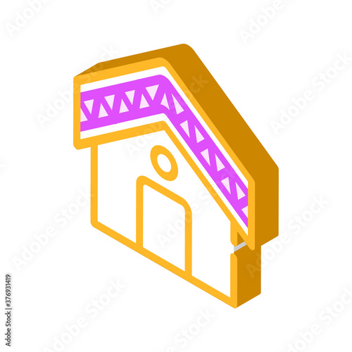 building roof waterproof isometric icon vector illustration photo