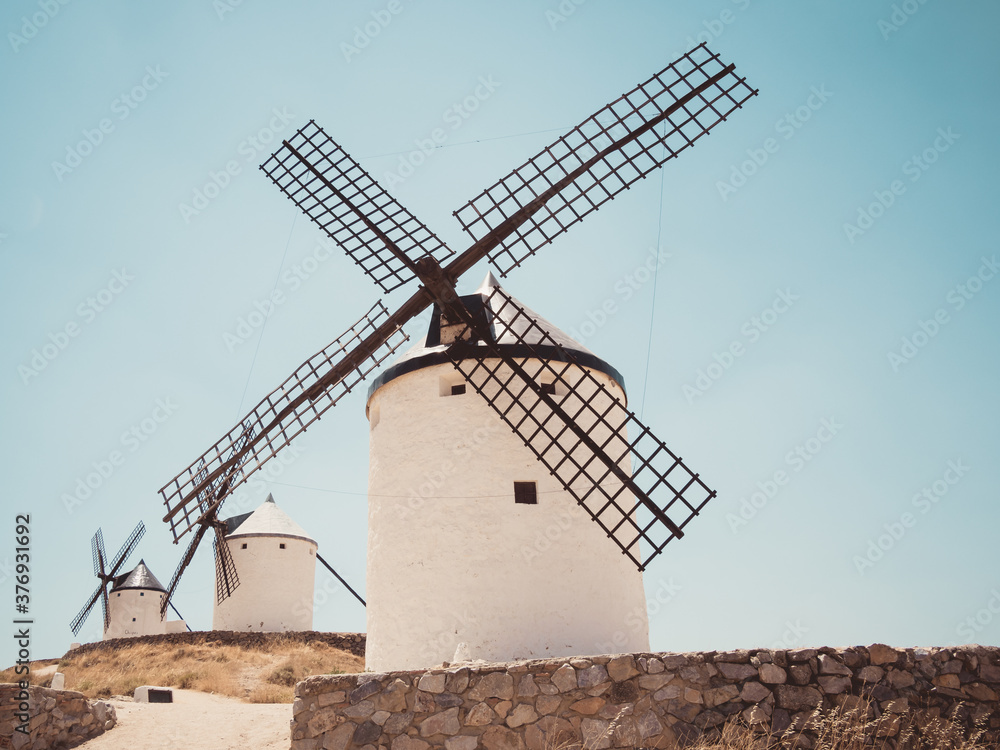 Old windmills in Consuegra, Castilla La Mancha, Spain Old windmills in Consuegra, Castilla La Mancha, Spain