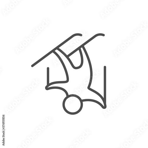 Freestyle skiing line outline icon