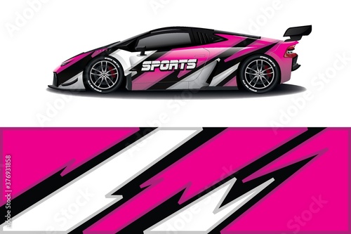 Sports car wrapping decal design 