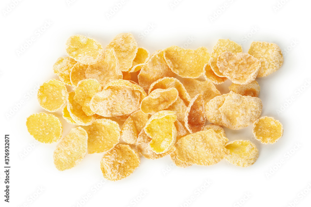 Tasty muesli isolated on white background, close up Tasty muesli isolated on white background, close up