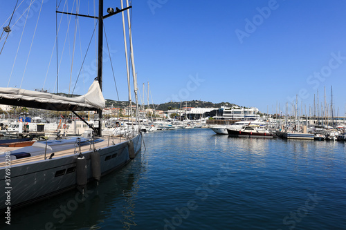 City and port of Cannes with Palais de festival