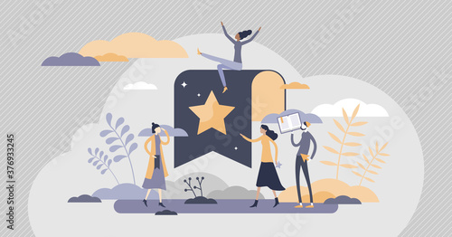Bookmarks as book reading progress or saved browser page tiny person concept