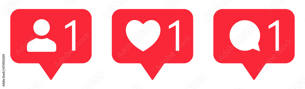 Like, follower icons. Vector illustration Like, follower icons. Vector illustration