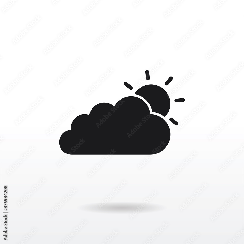 Cloud With Sun icon vector Cloud With Sun icon vector