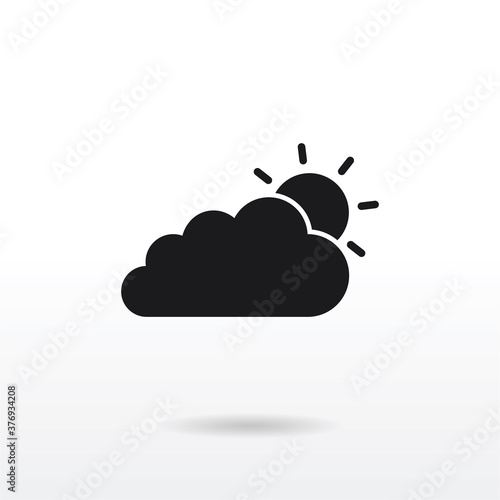 Cloud With Sun icon vector