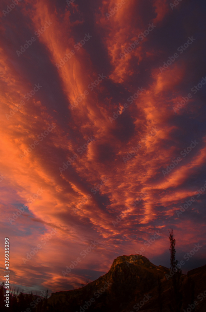 Fototapeta premium Sunset landscape in Patagonia