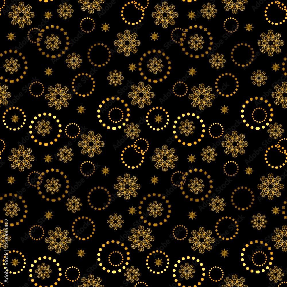 Seamless gold pattern on a black background Seamless gold pattern on a black background