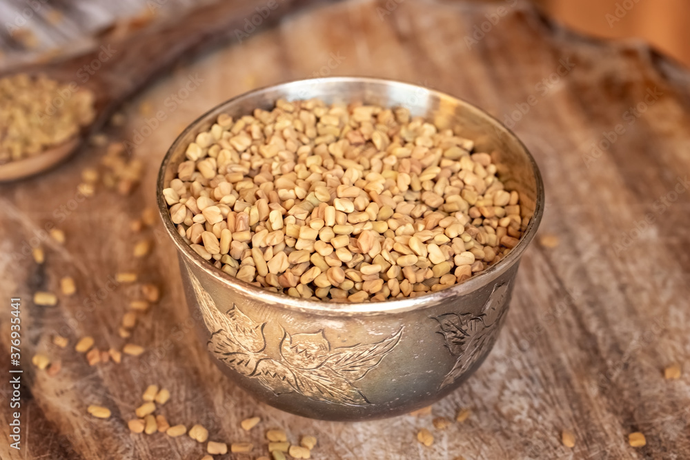 Fenugreek seeds in a bowl Fenugreek seeds in a bowl