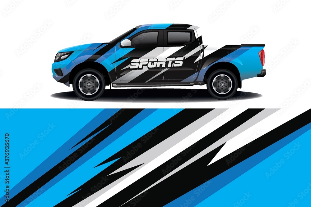 Sports car wrapping decal design	