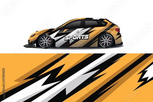 Sports car wrapping decal design 