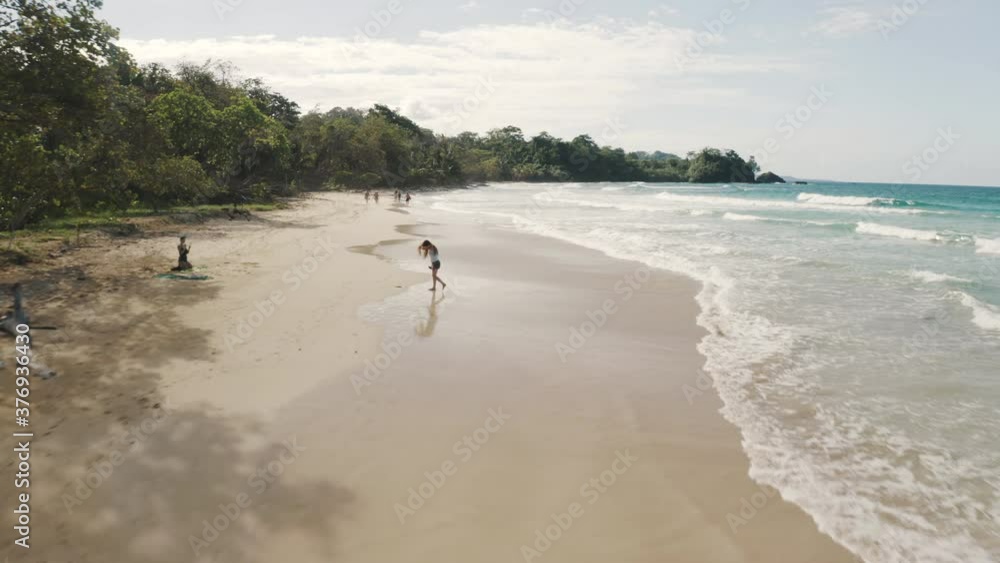 Aerial drone shot of the beach and coast of Caribbean sea in Panama Red Frog Bocas del Toro Aerial drone shot of the beach and coast of Caribbean sea in Panama Red Frog Bocas del Toro