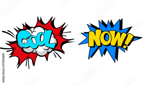 Sound Speech Bubbles with Word Inside Vector Set