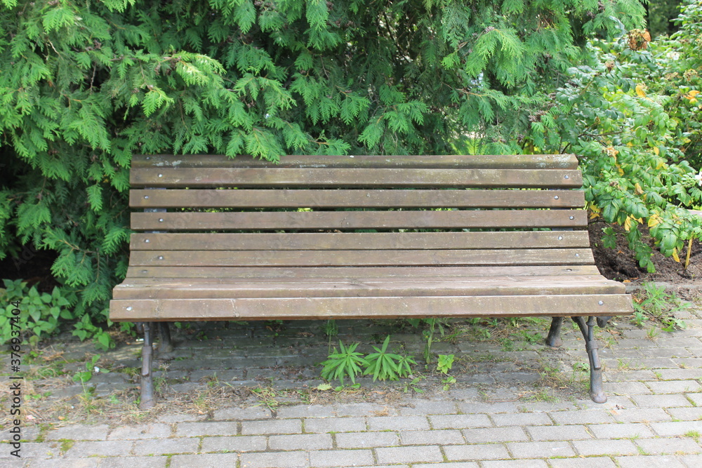 Old bench for rest. Russia.