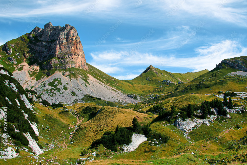 Obraz premium View from Rofan Mountains in Tyrol, Austria 