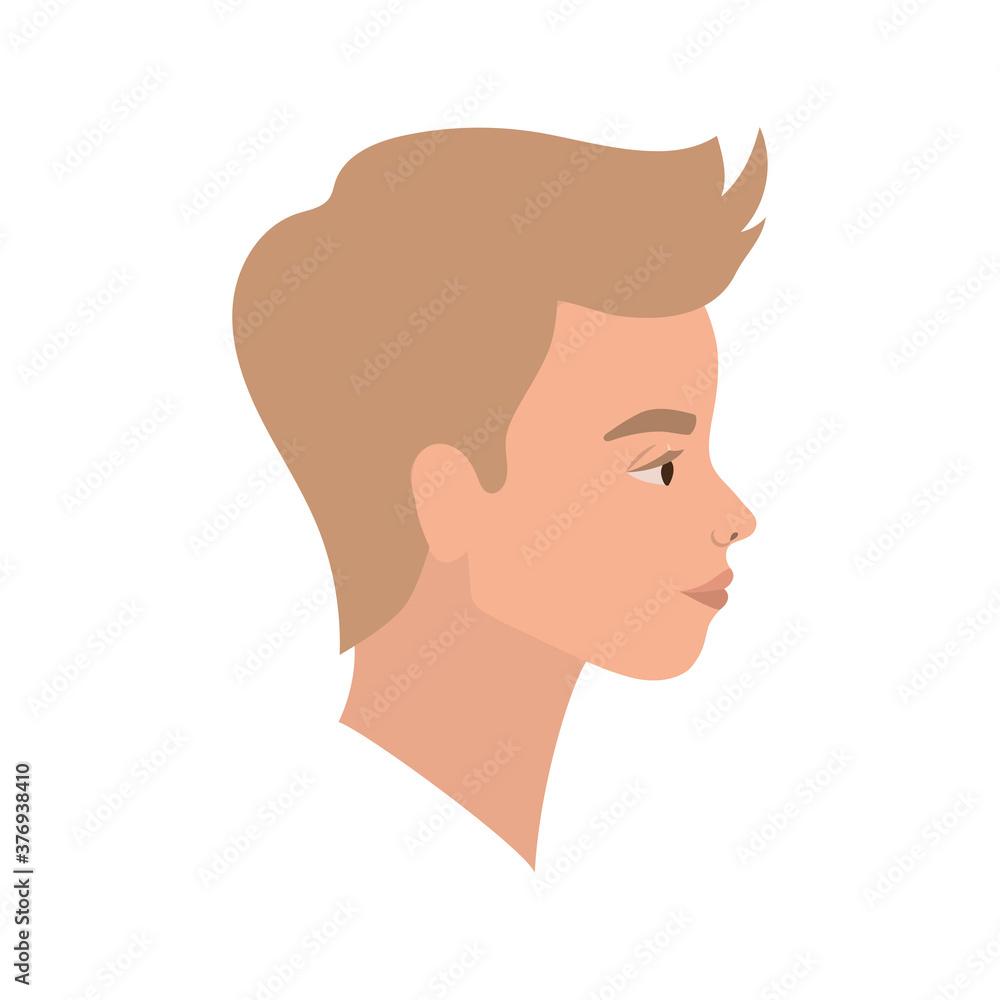 blond man cartoon in side view vector design blond man cartoon in side view vector design