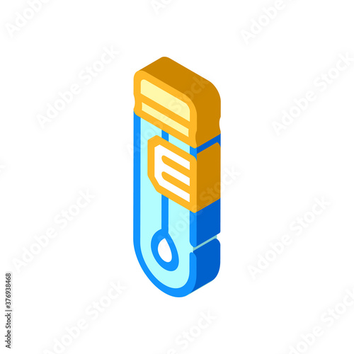 stick in flask for analysis isometric icon vector illustration