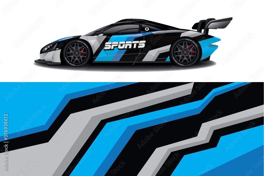 Obraz premium Sports car wrapping decal design 