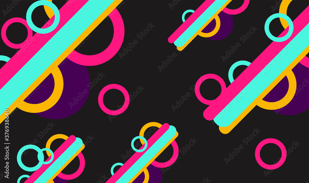 Bold lines and circle shapes pattern on dark background Bold lines and circle shapes pattern on dark background