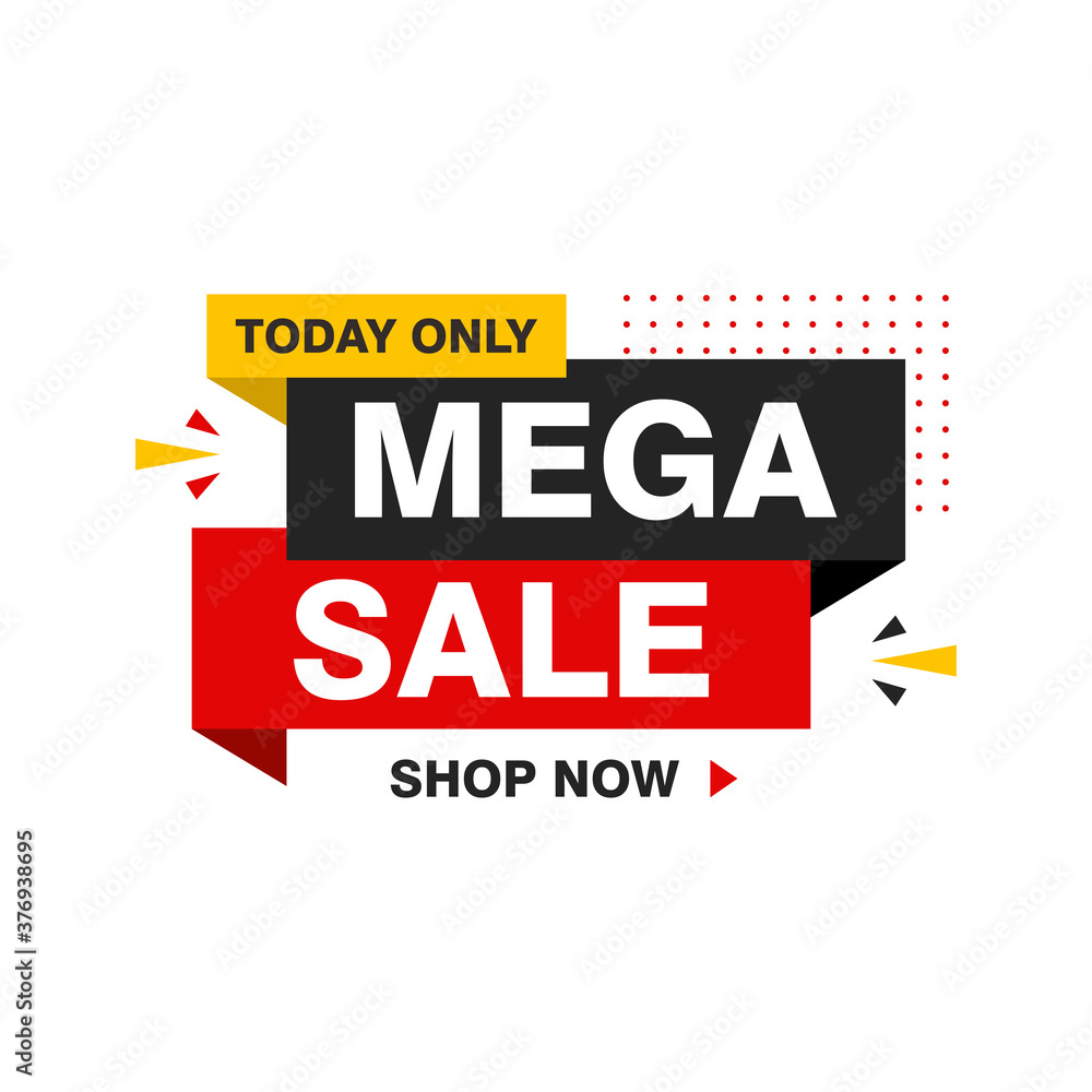 Simple Flat Mega Sale Banner with Black, Red and Black Color Design, Discount Offer Banner Template Vector for Advertising, Social Media, Web Banner Simple Flat Mega Sale Banner with Black, Red and Black Color Design, Discount Offer Banner Template Vector for Advertising, Social Media, Web Banner